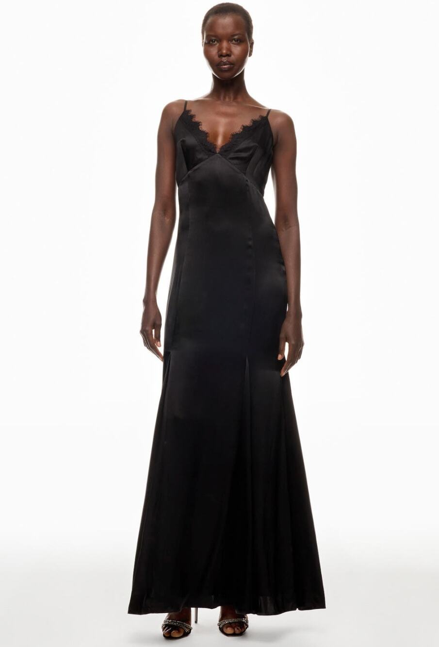 L'Agence Zanna Lace Trim Maxi Gown Size 4 Elegant